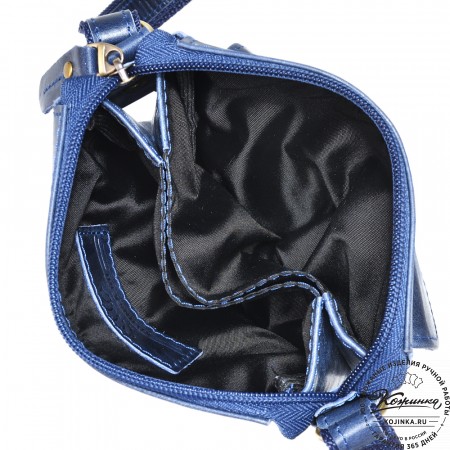 Кожаная сумка "Вуди" (синий антик)